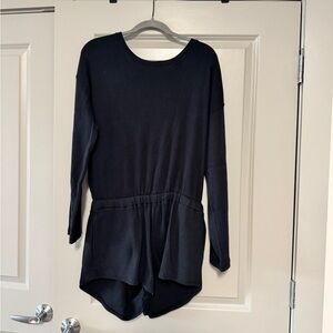 Free People Long Sleeve Black Romper